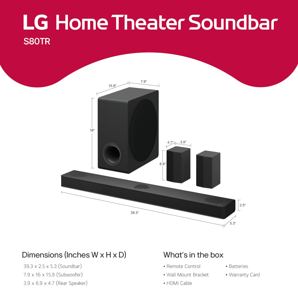 LG S80TR wireless rear speakers delivering immersive surround sound