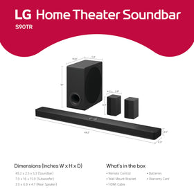 LG S90TR wireless subwoofer for deep, room-filling bass