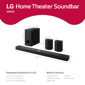 LG S95TR wireless subwoofer delivering deep bass