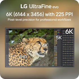 LG UltraFine evo 6K ports and connectivity showcase USB‑C and DisplayPort 2.1.