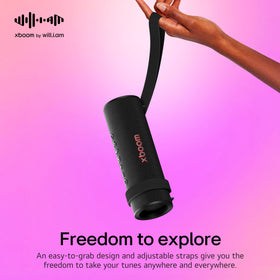 lg xboom Grab Core on beach illustrating lg speaker resistance and lifestyle appeal