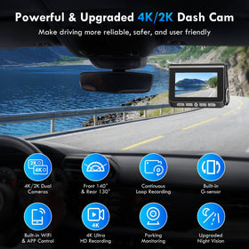Lgueati dashcam rear-2k records the back view for complete awareness