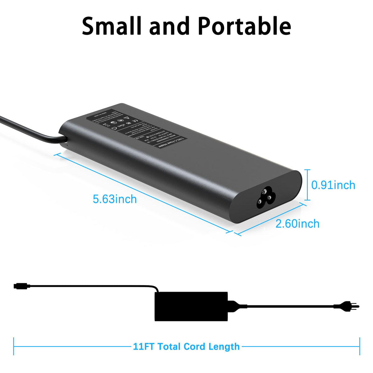 Closeup of LHYSFIY 130W USB-C charger USB-C port and connector