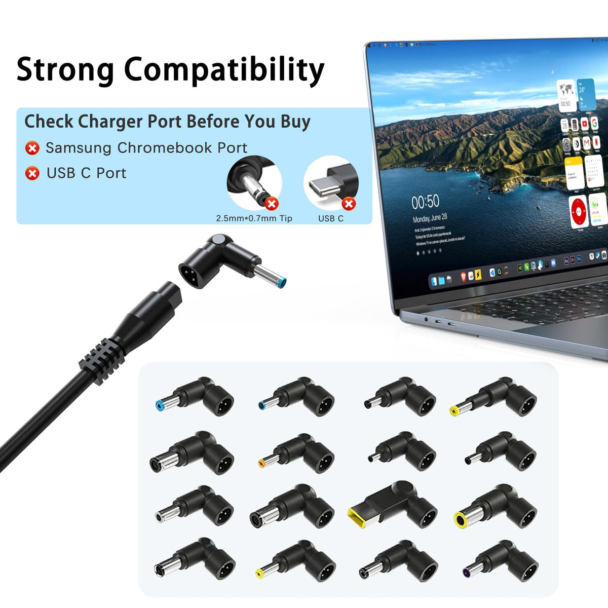 LHYSFIY 90W charger safety labeling and protection features