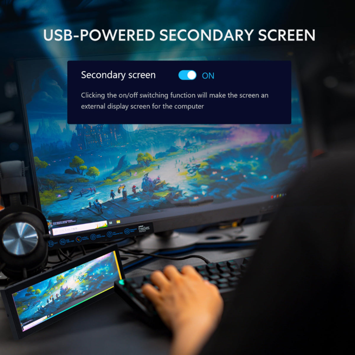 Lian Li 8.8 universal screen compact design fits tight desks