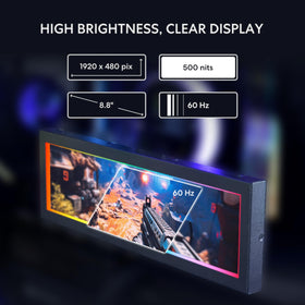 Lian Li 8.8 universal screen USB powered secondary display in action