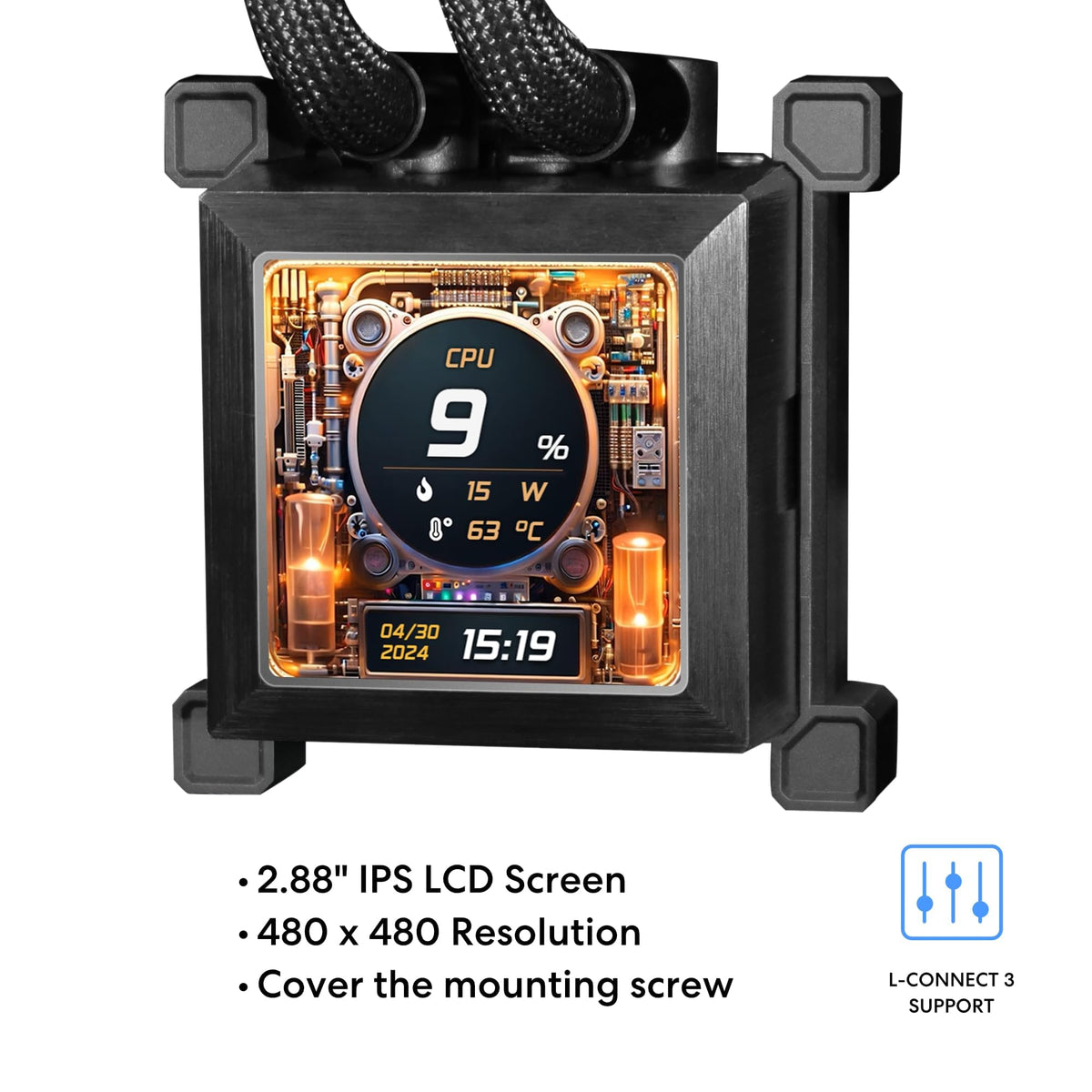 Lian Li HydroShift 360 AIO black finish for a cohesive PC aesthetic.
