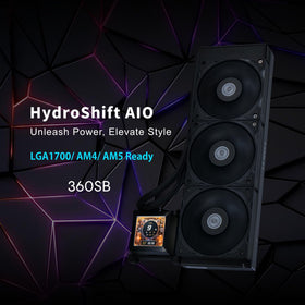 Lian Li HydroShift 360 AIO pre-installed three 28mm fans for easy cooling.
