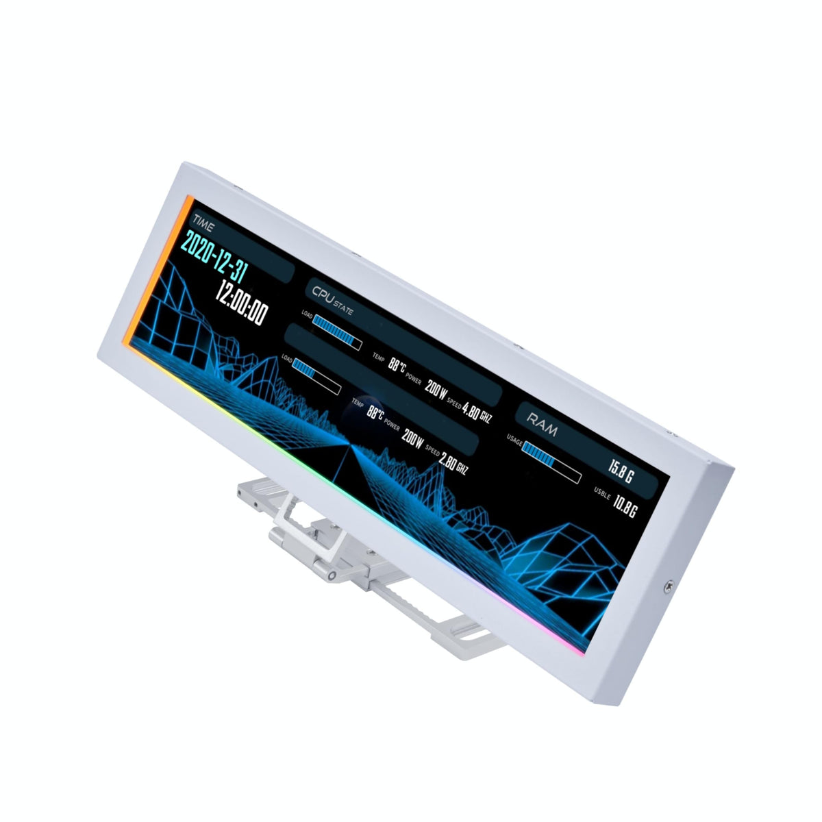 Lian Li SM088W 8.8-inch universal screen for at-a-glance PC stats.