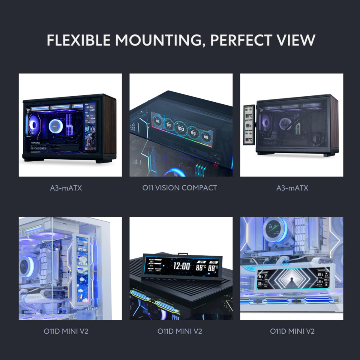 Lian Li SM088W USB-powered monitor frees GPU ports for other tasks.