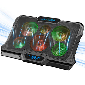 LIANGSTAR front view of cooler with laptop showing improved airflow and stability