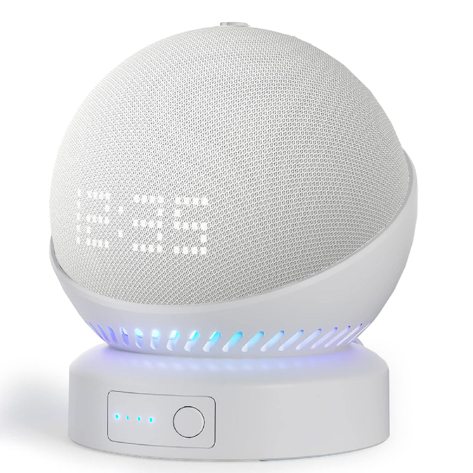 Liboer battery base for Echo Dot 5 Gen in a portable setup