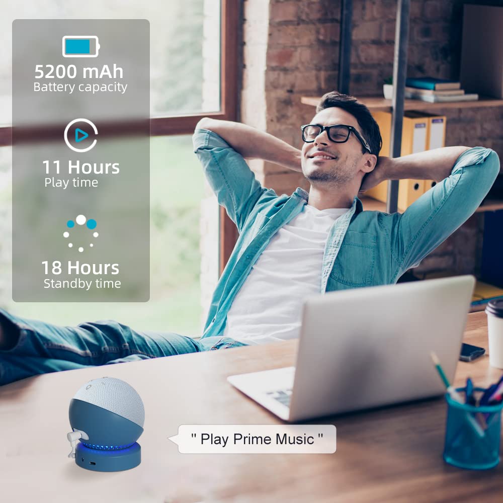 Liboer Battery Base HomePod Mini stand provides stable placement and portable charging.