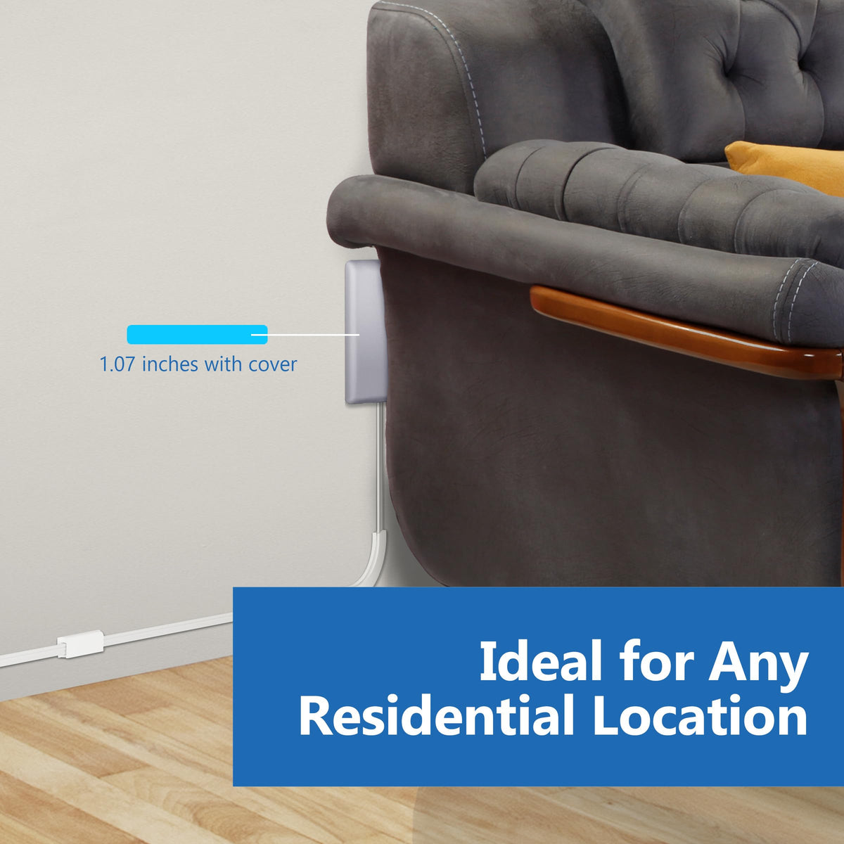 LIDER 3ft cord and grounded plug detail for flexible placement
