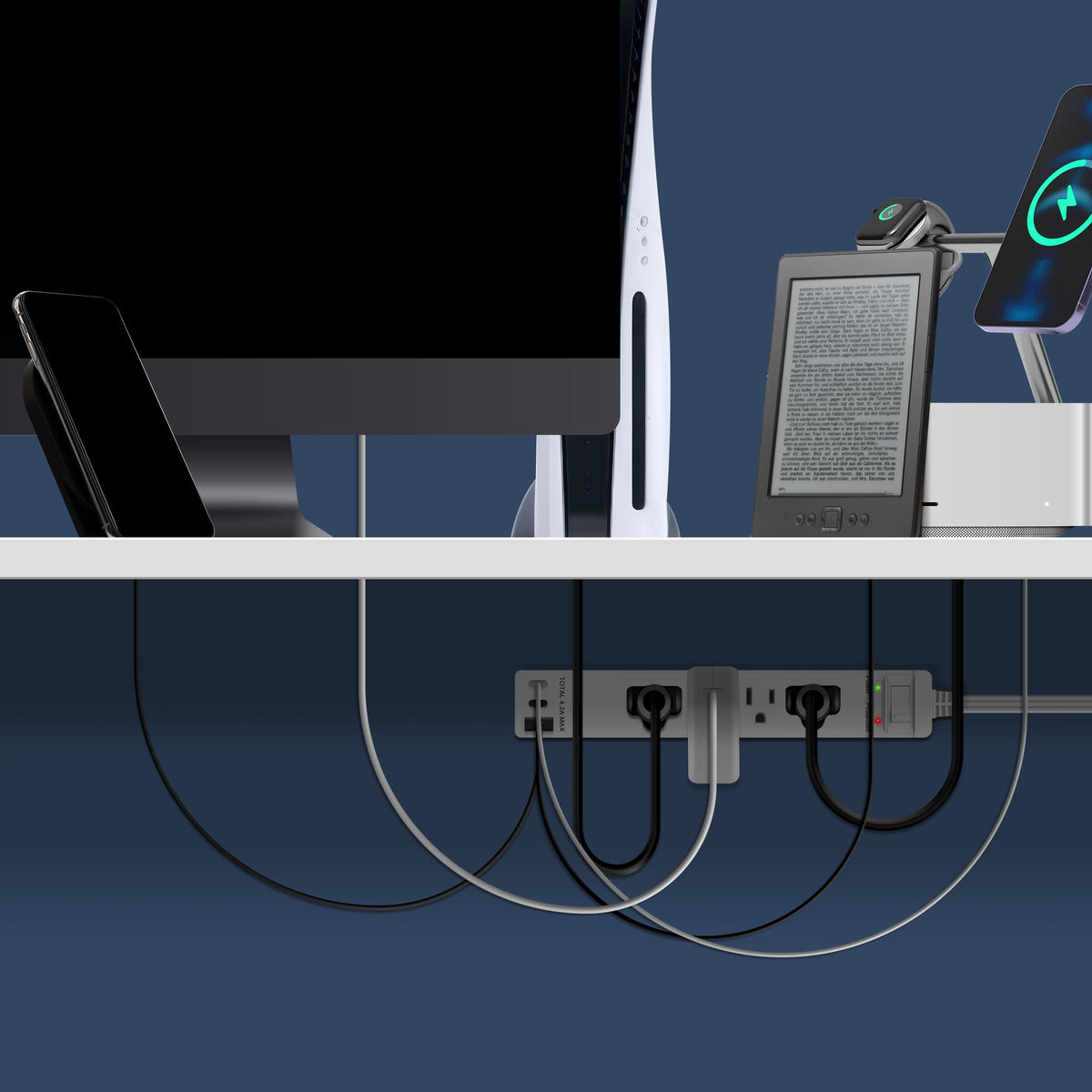 LIDER 5ft cord and grounded plug demonstrating flexible outlet relocation