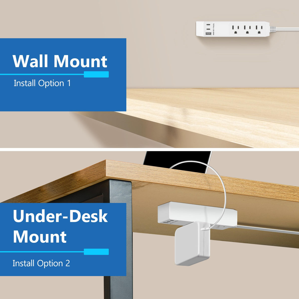LIDER angled plug in outlet leaving bottom socket free, improves accessibility