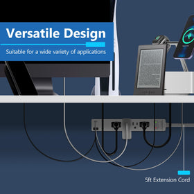 LIDER on a desk charging phone and laptop, organizes cords and devices