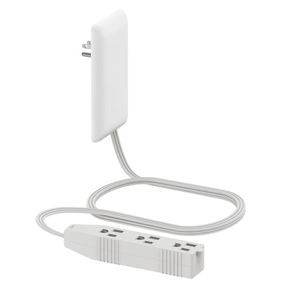 LIDER flat-face outlet extender installed with 3 receptacles for a clean wall look