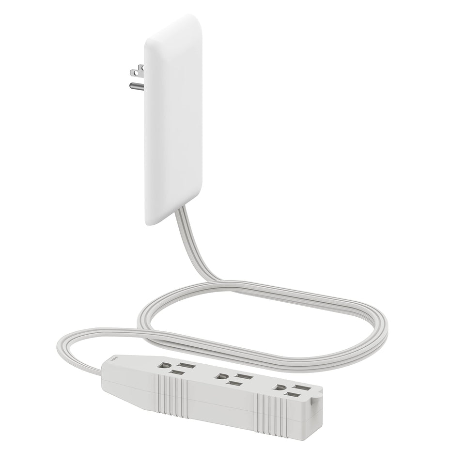 LIDER flat-face outlet extender installed with 3 receptacles for a clean wall look