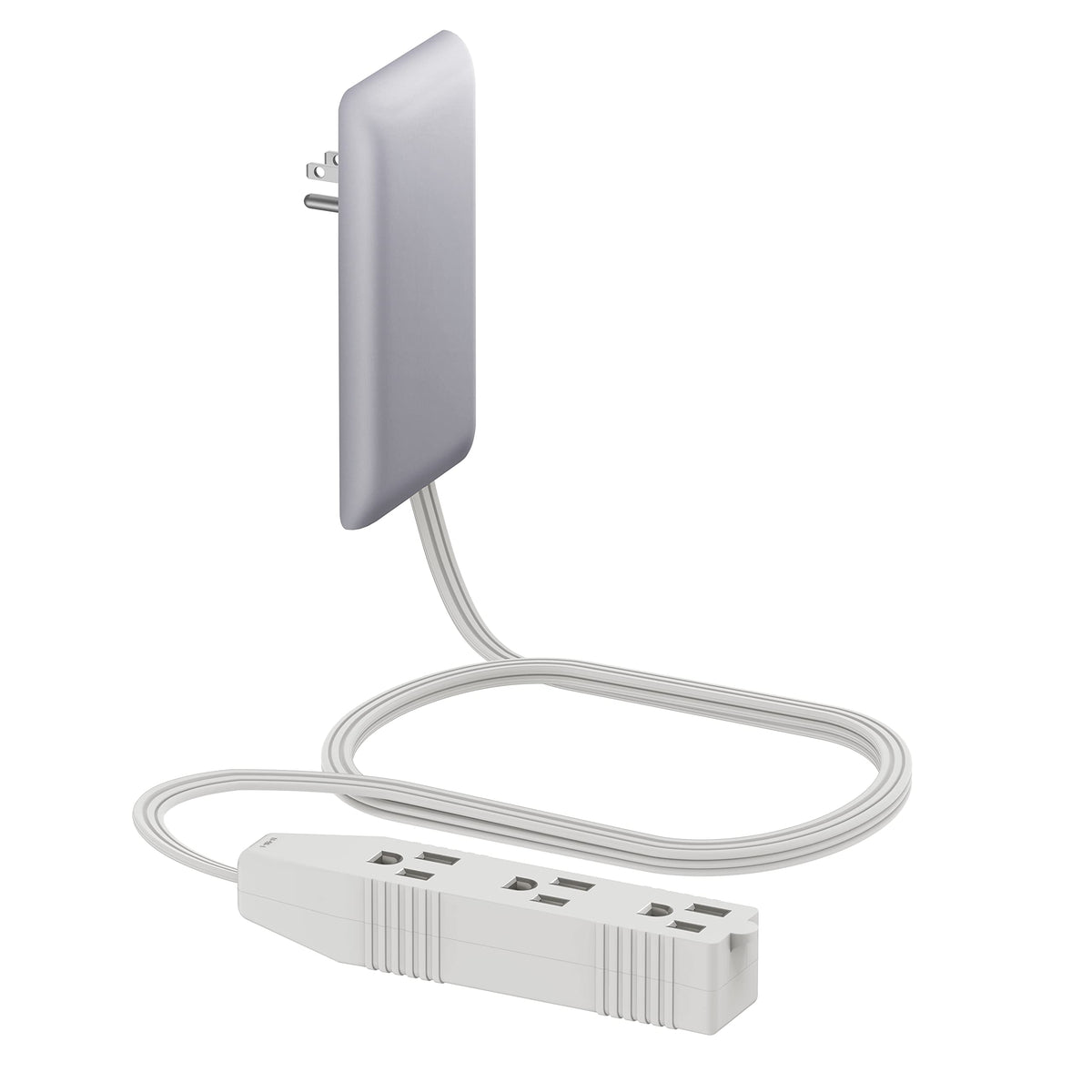 LIDER flat-face outlet extender front plate showing three outlets and neat appearance