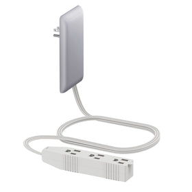 LIDER flat-face outlet extender front plate showing three outlets and neat appearance