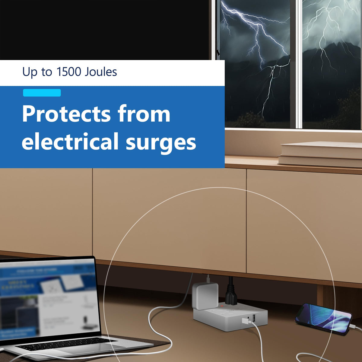LIDER flat plug close-up demonstrating ultra-thin angled design for furniture clearance