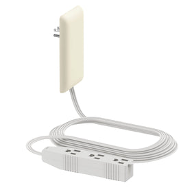 LIDER flat-face light almond front plate showing neat outlet access and low profile