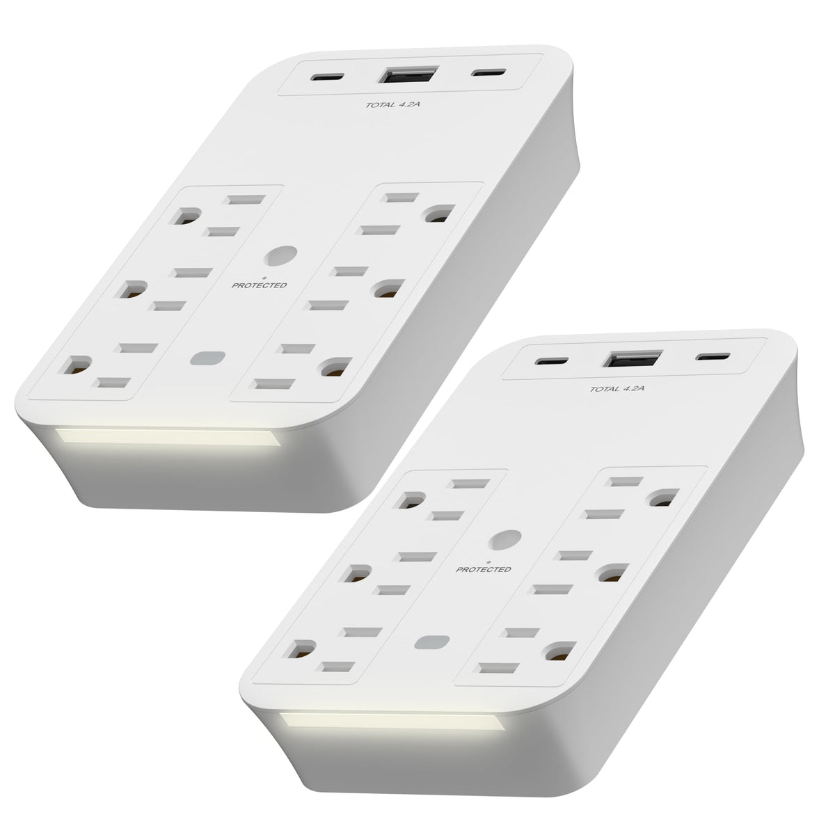 LIDER front view showing six outlets and USB ports for expanded power