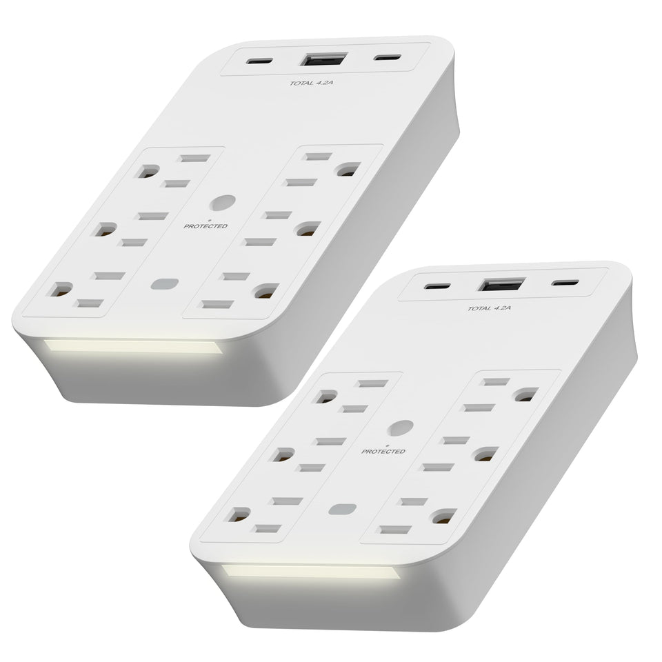 LIDER front view showing six outlets and USB ports for expanded power