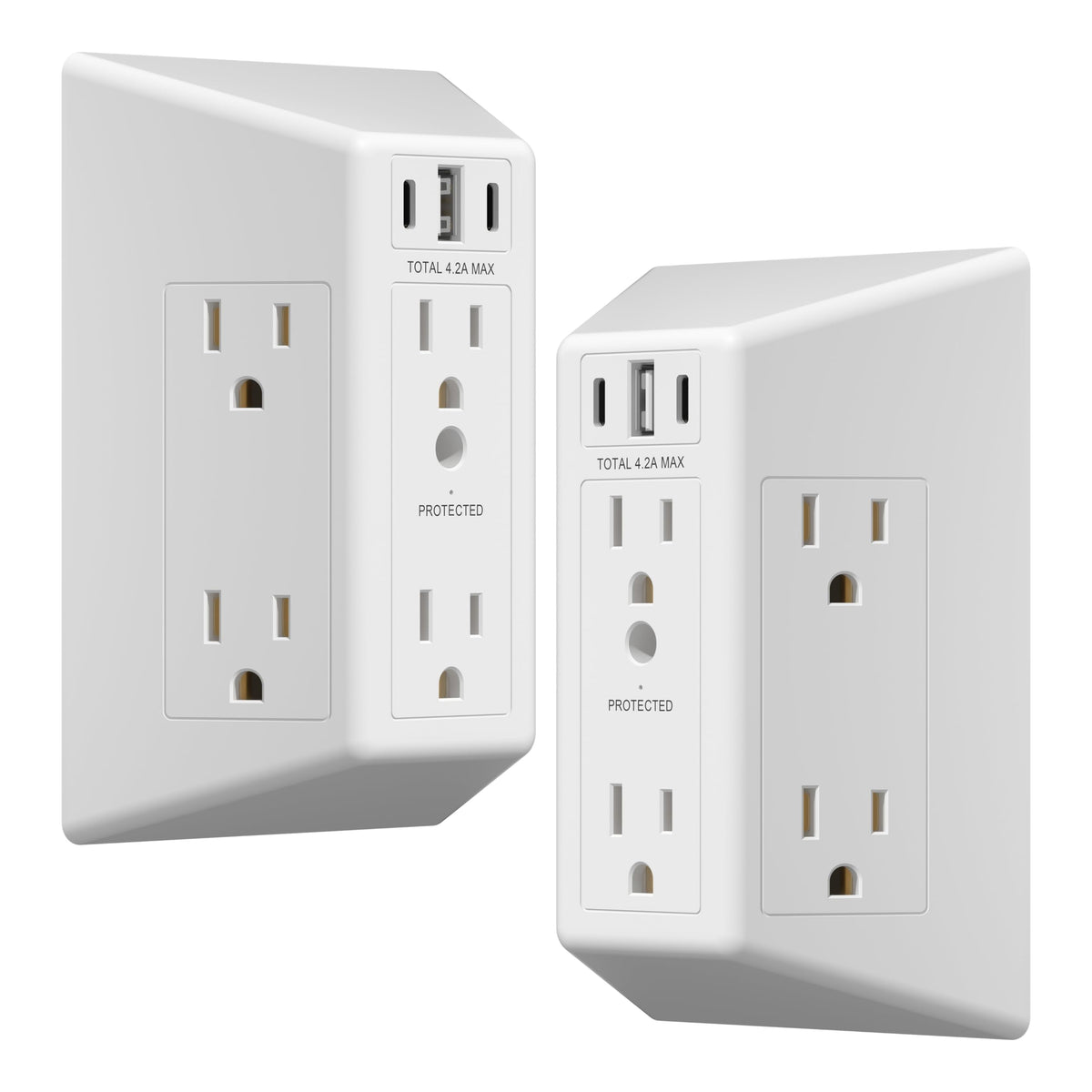 LIDER front view matte white 6-outlet extender showing ports and clean design for organized charging