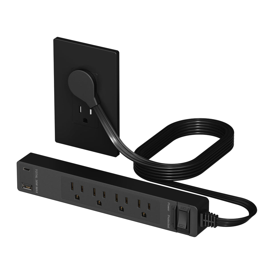 LIDER front view showing 4 outlets and USB ports for organized charging