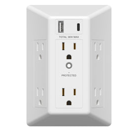 LIDER front view showing six outlets and broad device compatibility