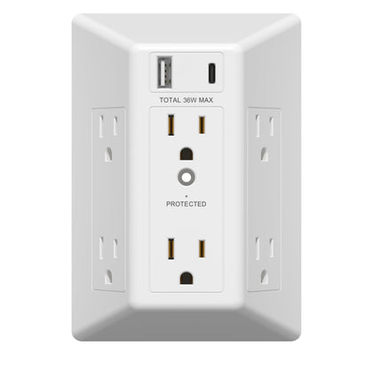 LIDER front view showing six outlets and broad device compatibility