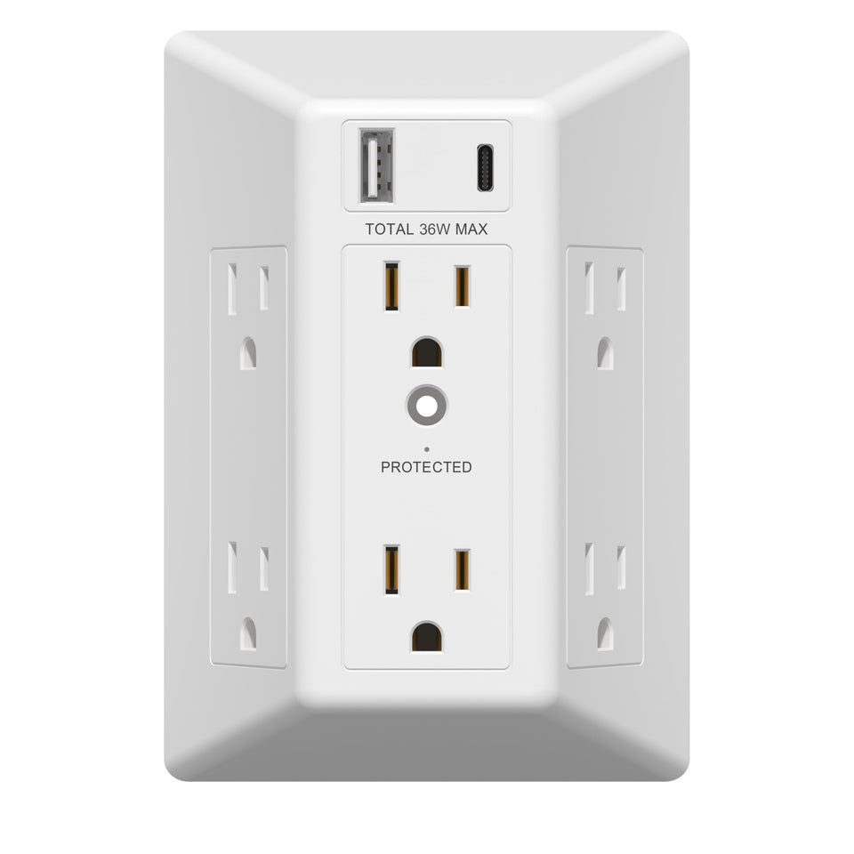 LIDER front view showing six outlets and broad device compatibility