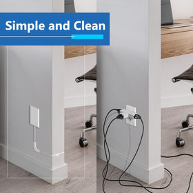 LIDER in-use on a desk charging laptop and phone for organized workspace