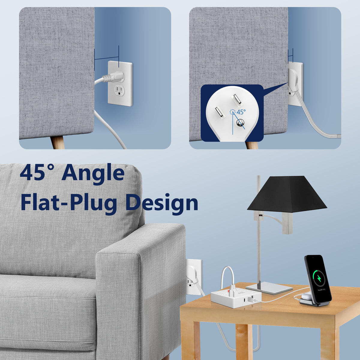 LIDER in-use under desk illustrating space-saving cord management and easy access