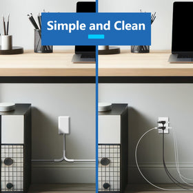 LIDER in a bedside setting charging phone and lamp for tidy nighttime charging