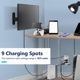 LIDER on a desk powering devices for clutter-free workspace convenience