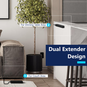 LIDER mounted on kitchen counter powering appliances and keeping cords organized