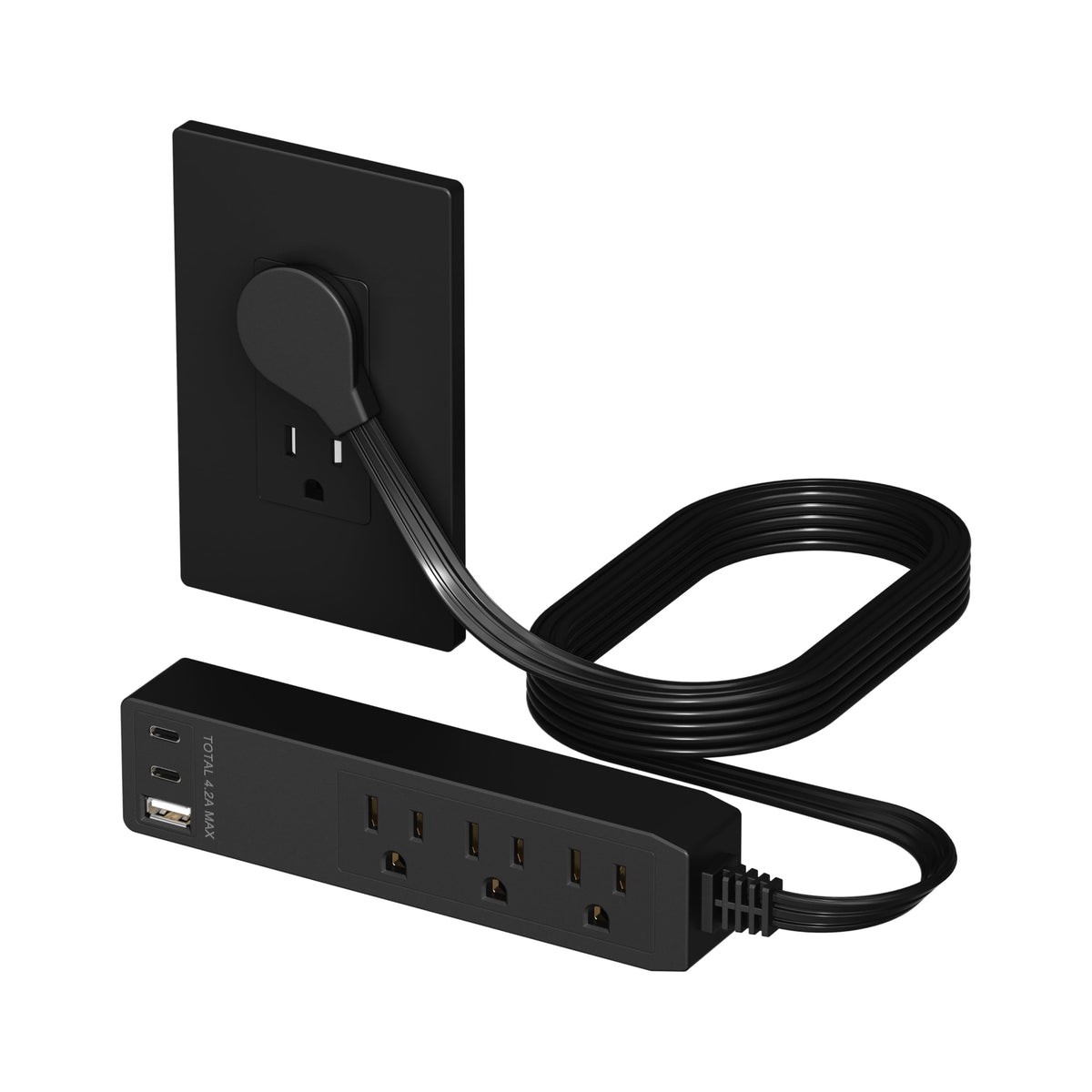 LIDER outlet extender with three-receptacles enables versatile device charging at a single outlet.