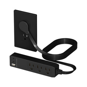LIDER outlet extender with three-receptacles enables versatile device charging at a single outlet.