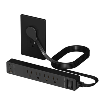 LIDER outlet extender with 4 outlets and USB ports for versatile home charging