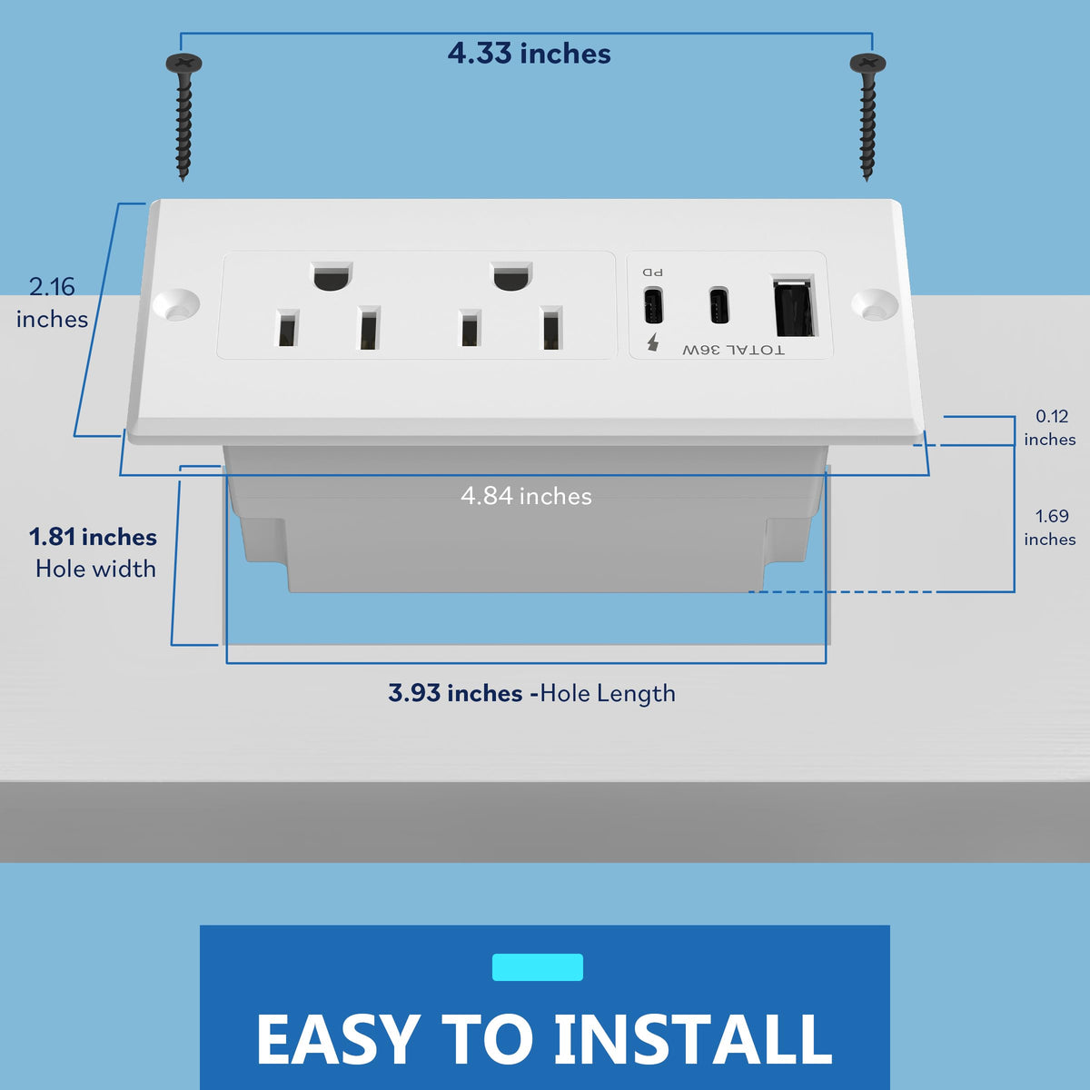 LIDER scale with ruler showing compact cutout size for easy fitting
