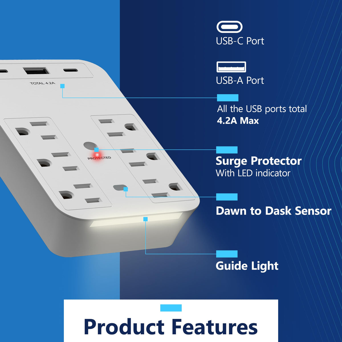 LIDER side profile plugged into wall demonstrating low-profile fit