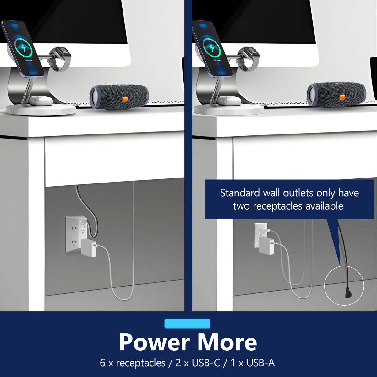 LIDER size comparison in hand illustrating compact scale and easy placement near outlets
