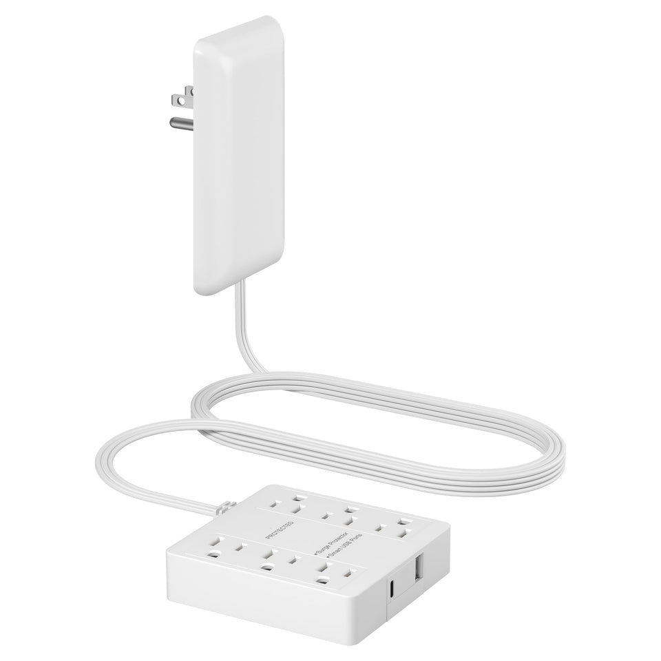 LIDER surge-protected outlet extender front view for organized power access