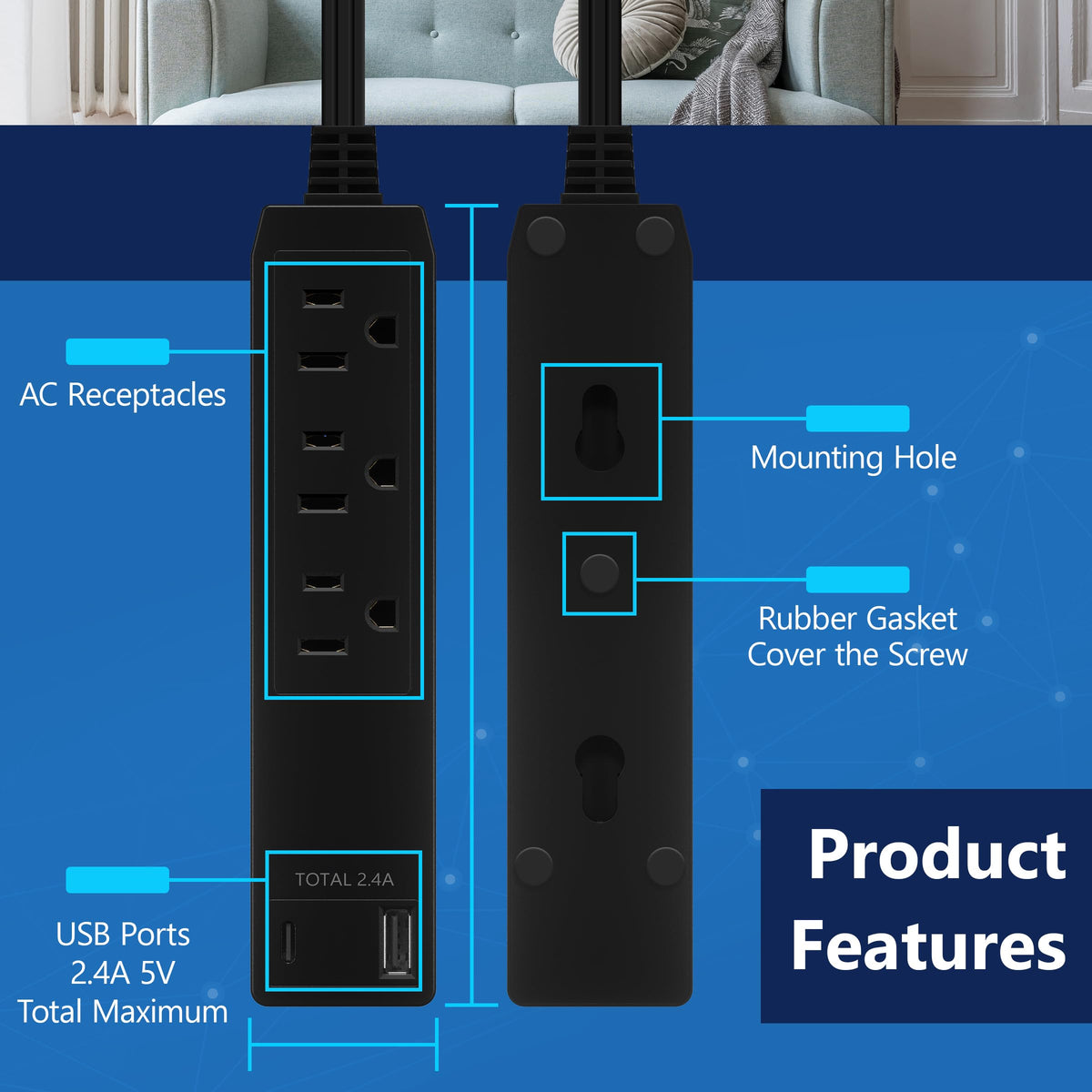 LIDER close-up of USB-A and USB-C ports showing fast charging convenience