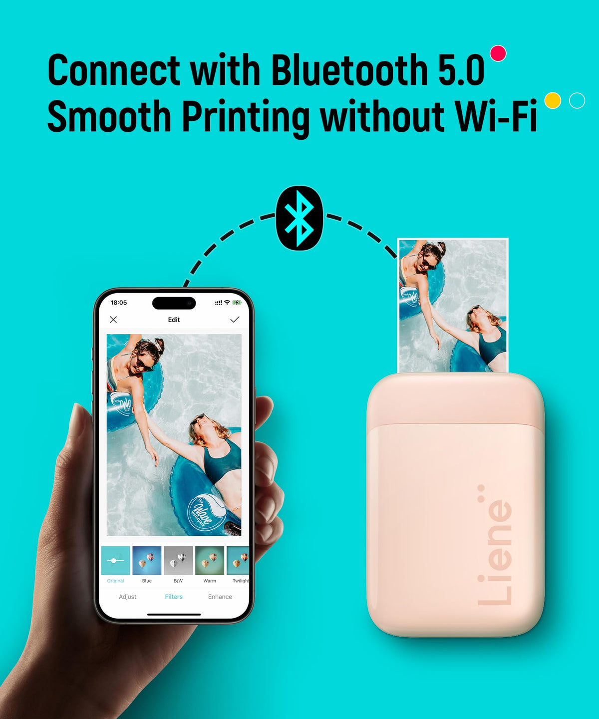 Liene Pearl K100 app feature to clean the print head for clearer photos