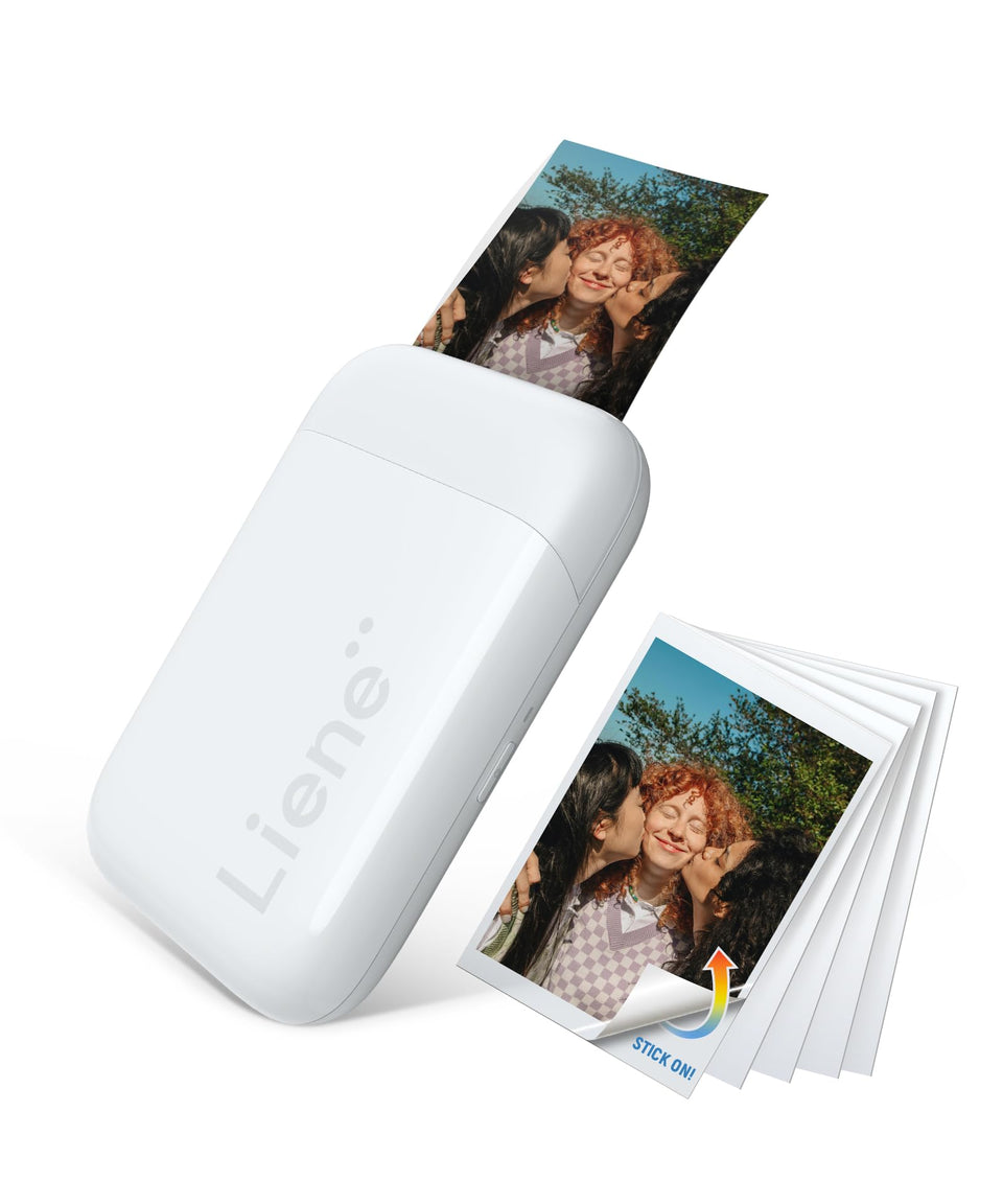 Liene Pearl K100 printer front view for portable photo printing on the go.