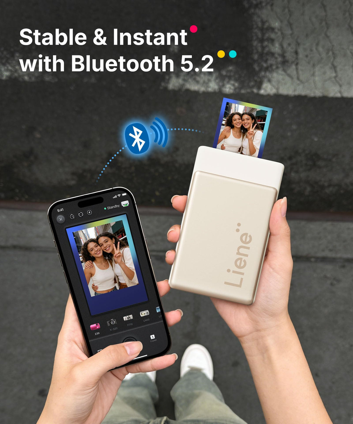 Liene Pearl N200 Pro quick Bluetooth pairing for group printing.